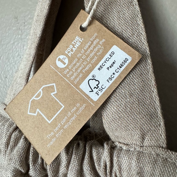 NEW Fisher Center Drawstring Backpack Bag Unisex Canvas Cotten Recycled Natural - Picture 4 of 7